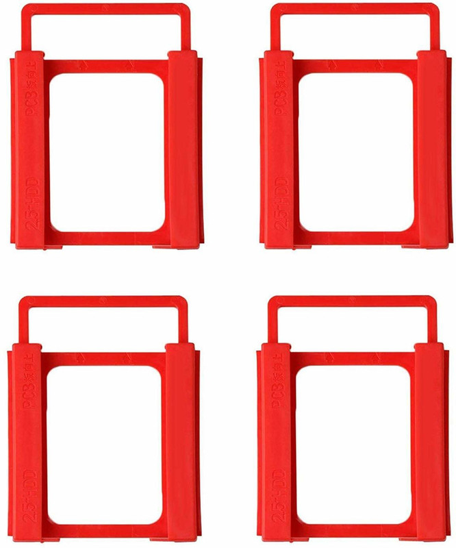 LipiWorld Bracket SSD HDD Notebook 2.5 inch Hard Disk Drive Plastic Adapter Mount (Pack-4)(For N/A, Red)