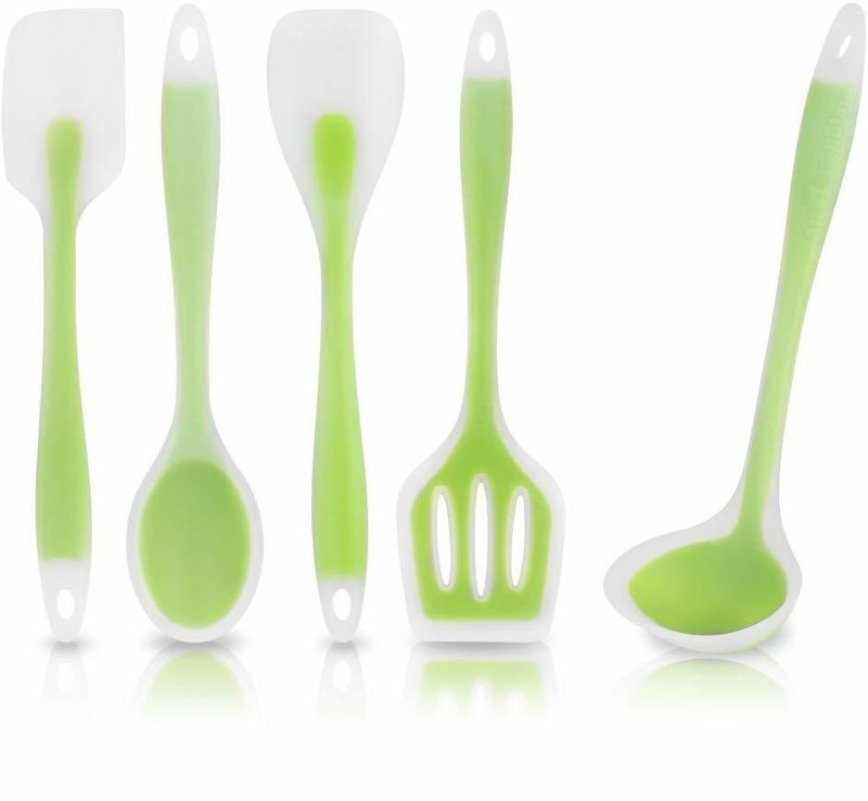 frenchware SLCG01 Cooking Spoon - Silicone Nonstick Heat Resistant Kitchen Utensil Green Kitchen Tool Set(Green)