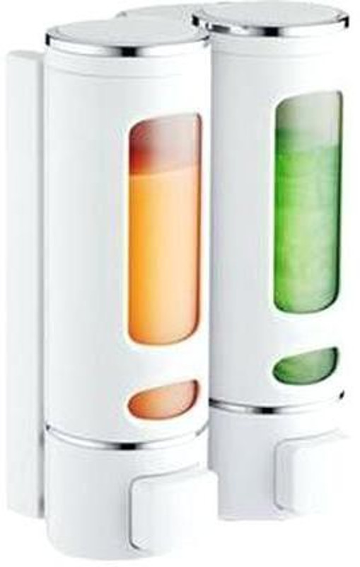 maxaccessories Bathroom Hand Soap Dispenser Plastic Wall Mounted Liquid Soap Dispenser Double Heads Pump for Bathroom Shower Bath Kitchen Sink 800 ml Soap, Conditioner, Lotion, Gel, Shampoo Dispenser(White)