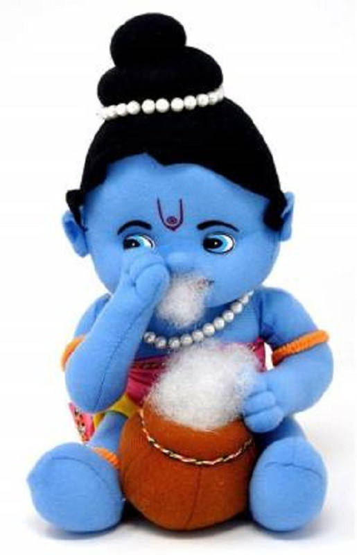 RBB HUB Stuffed Kids Krishna 35 Cm - 13 inch (Blue)  - 4 cm(Blue)
