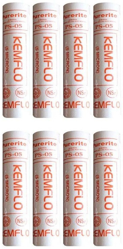 purerite PS-05 10" PP Spun Filter pack of 8 Solid Filter Cartridge(.01, Pack of 8)