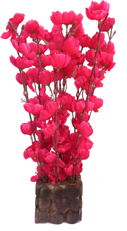 kaykon Beautiful Artificial Flower Pot Orchid Plant For Home Decoration Red Orchids Artificial Flower  with Pot(17 inch, Pack of 1)