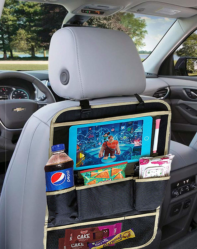 Lifekrafts Car Back Seat Storage Bag for Mobile, iPad, Tablets, Books, Tissue Paper, Snacks, Water Bottle, Umbrella Car Storage Bag(5 L)