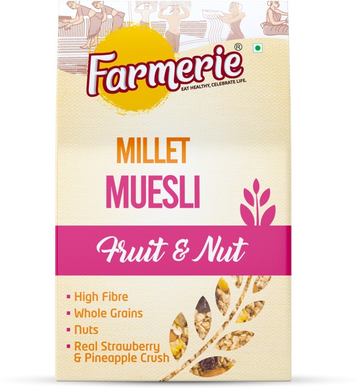 Farmerie Millet Muesli Fruit and Nut_Breakfast Cereal and Snacks_400 gm(400 g, Box)