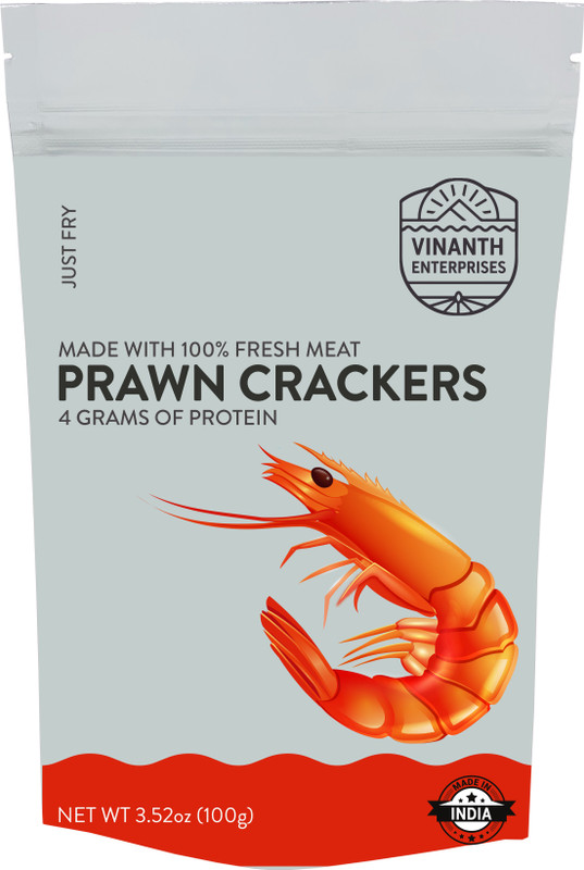 vinanth PRAWN CRACKERS / PAPPAD Fryums 100 g