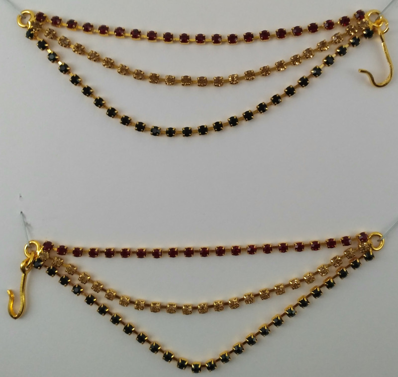 pranaam khaan chain /champasaralu/ear chain/hair chain Hair Accessory Set(Multicolor)