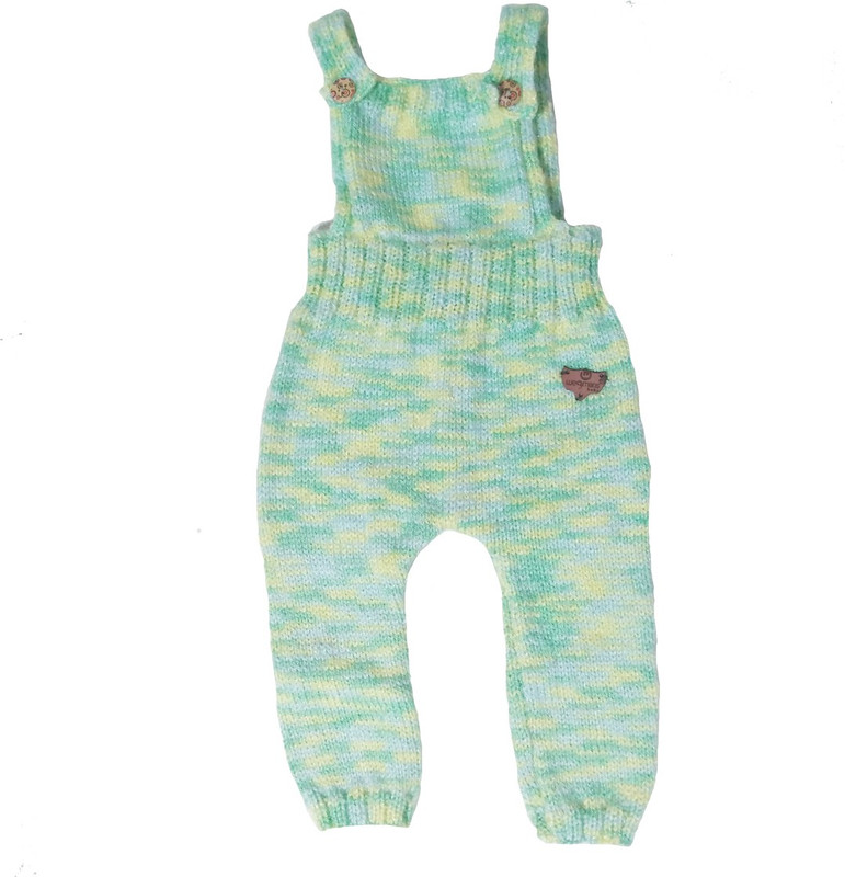 wegmans Dungaree For Boys & Girls Self Design Pure Wool(Green, Pack of 1)