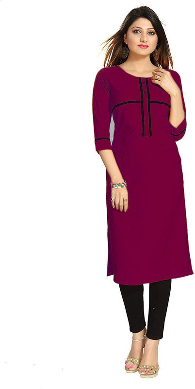 dimpal fashion Casual Printed Women Kurti(Maroon)