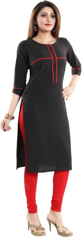 dimpal fashion Casual Printed Women Kurti(Black)
