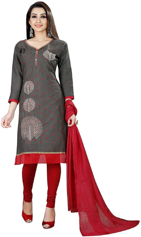 rk hub Embroidered Kurta, Churidar & Dupatta Set