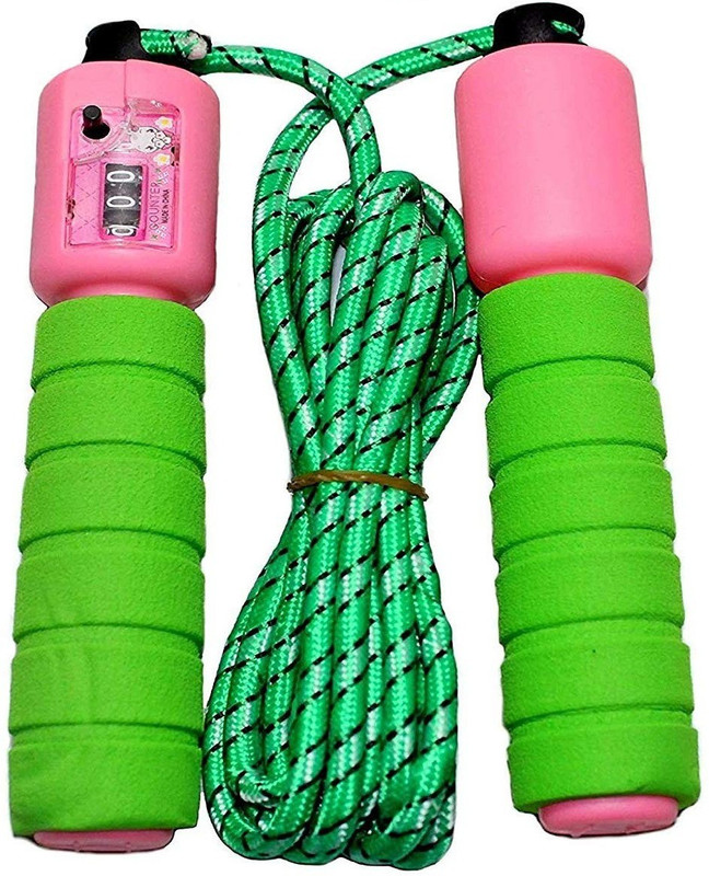 RPM Skipping Rope with Counter Anti Slip Rubber Grip & Adjustable Length Freestyle Skipping Rope(Multicolor, Length: 25 cm)