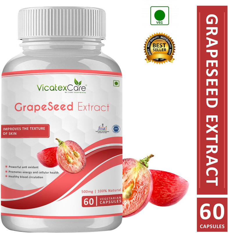Vicatex Care Grape-Seed For Fat Burn | Fat Loss | Beauty Care(60 Tablets)