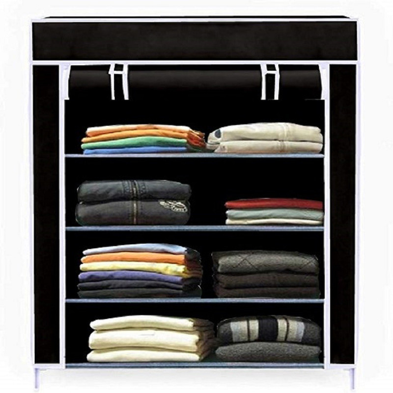 rack home Plastic 1 Door Wardrobe(Finish Color - BLACK)