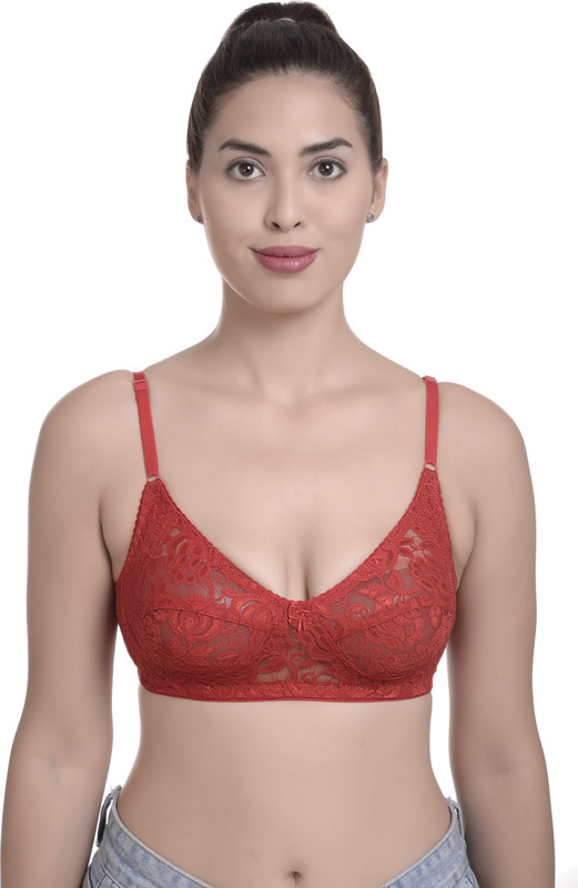 soft queen bra Women Full Coverage Non Padded Bra(Red)