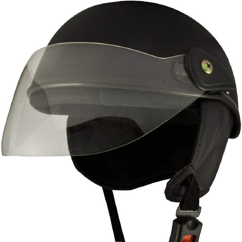 aayat collection SAFETY HALF HELMET Motorbike Helmet(BLACK GLOSSY)