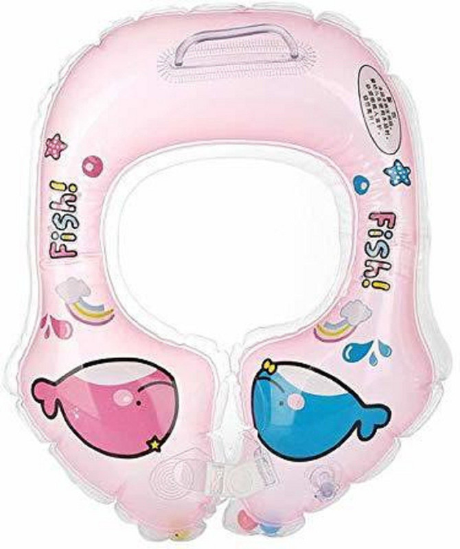 Bellveen Swimming Neck Float Ring for Baby | Fish Type Inflatable Swimming Safety Tube(Pink)
