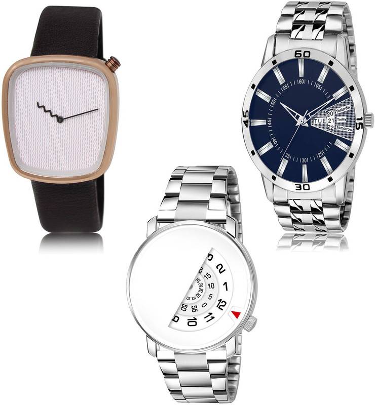 viratenterprise LR41-LR102-LR106 New latest Designer Combo of 3 Analog Watch  - For Men