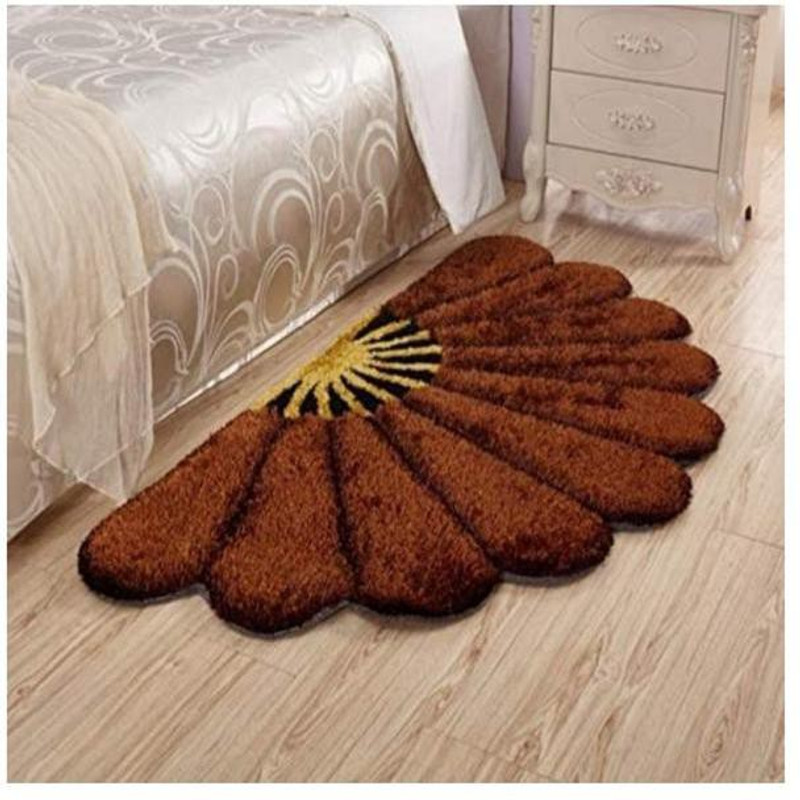 ruhalfabb Brown Polyester Area Rug(50 cm  X 140 cm)