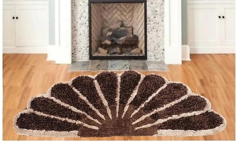 ruhalfabb Brown Polyester Area Rug(50 cm  X 140 cm)