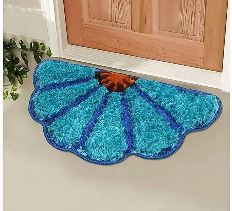 ruhalfabb Blue Polyester Area Rug(50 cm  X 140 cm)
