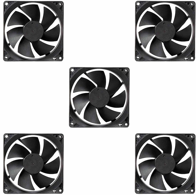 Electronicspices PACK OF 5 DC 12V Cooling Fan for PC Case, CPU Cooler Radiator (Black) Cooler(Black)