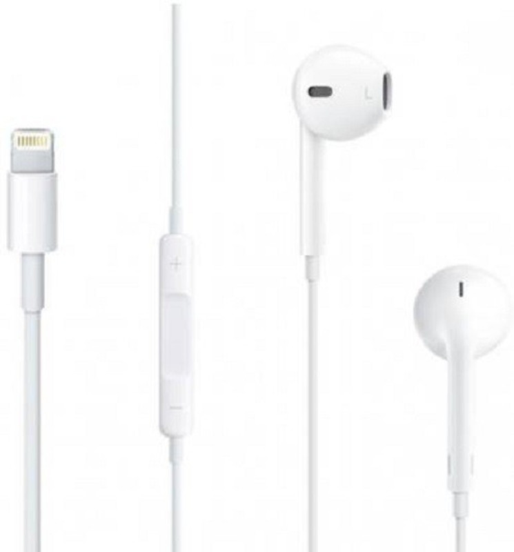 dolevas Bluetooth Lightning Earphone Wired Headset with Mic Wired Headset with Mic(White, In the Ear)