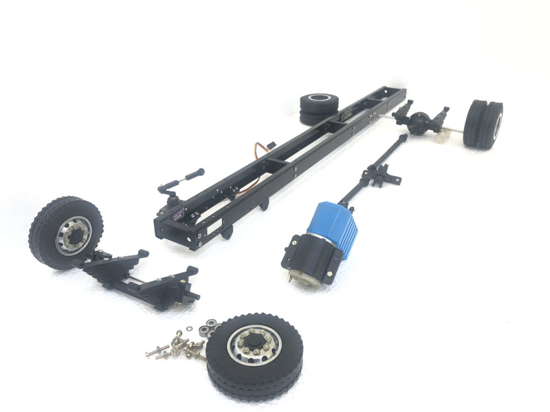 indian scale art Miniature 6 wheel chassis for bus Scale 1:18(Black)