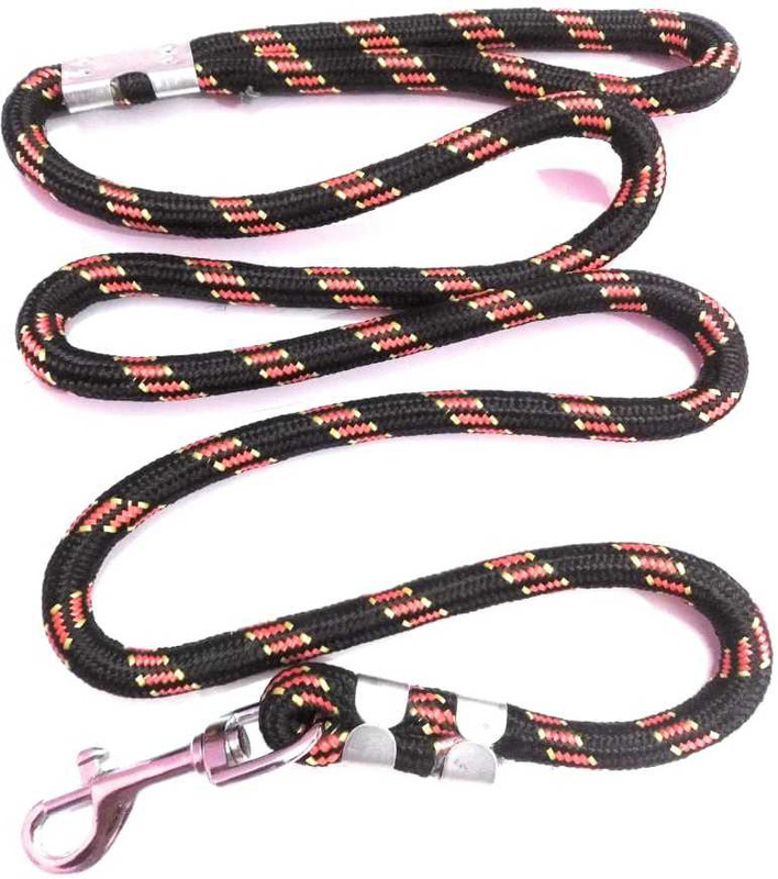 ROCKHIGH Strong & High Quality Nylon Stylish Dog Rope, Dog Leash, Dog Cord15 MM 152 cm (Colour may very) 152 cm Dog Cord Leash(Black)