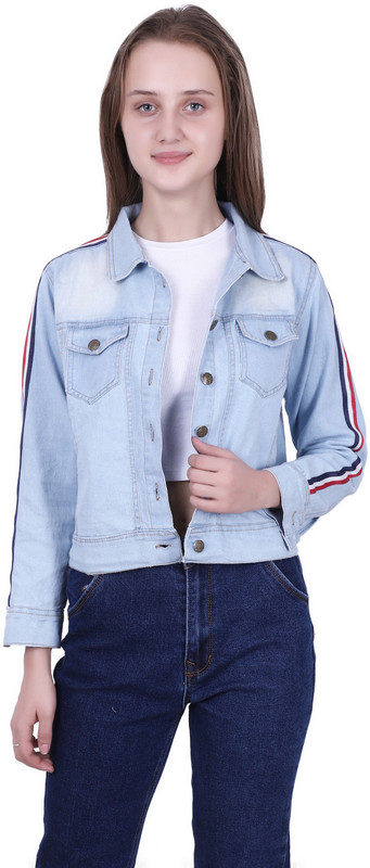 crown creation Full Sleeve Solid Women Denim Jacket