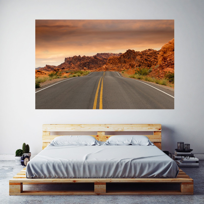 Arid Asphalt Barren Wall Art Canvas Painting Abstract Paper Print(24 inch X 48 inch)