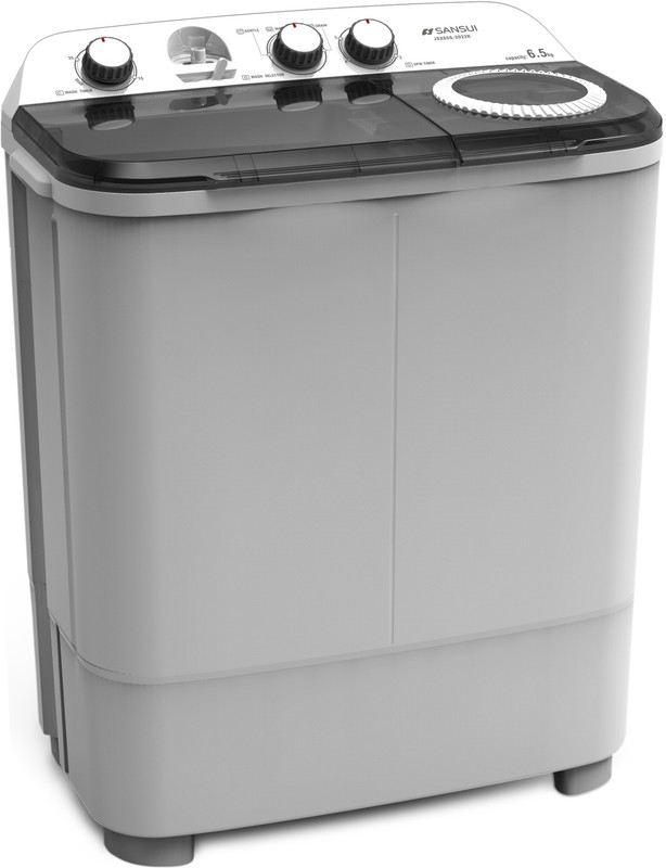 Sansui 6.5 kg Semi Automatic Top Load Black, White(JSX65S-2022K) Sansui 6.5 kg Semi Automatic Top Load Black, White(JSX65S-2022K)