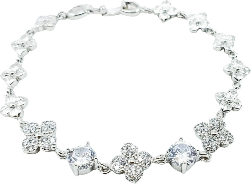 jashan accessories Copper Cubic Zirconia Rhodium Bracelet