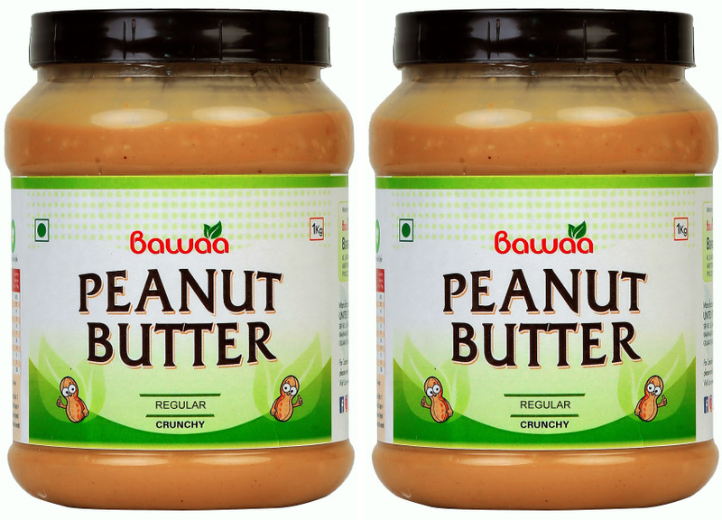 bawaa Regular Peanut Butter ( Pack of 2) (Crunchy) 2 kg(Pack of 2)