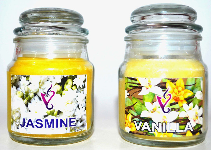 jar candles candle 2156 Candle(White, Yellow, Pack of 2)