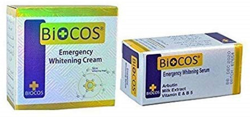 biocos EMERGENCY WHITENING CREAM AND WHITENING SERUM(1 Items in the set)