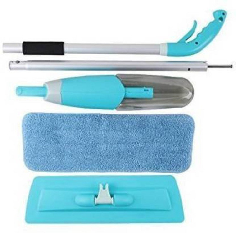 om mart Microfiber Aluminium Floor Cleaning Healthy Spray Mop Wet & Dry Mop(Blue)