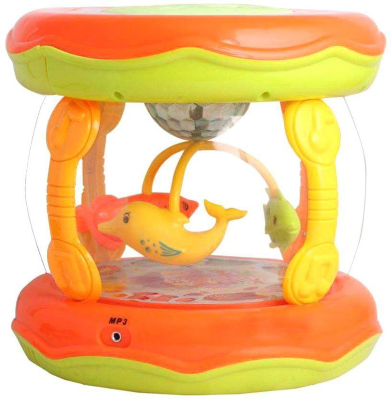 manvi Fish Lamp Rotating Drum(Multicolor)