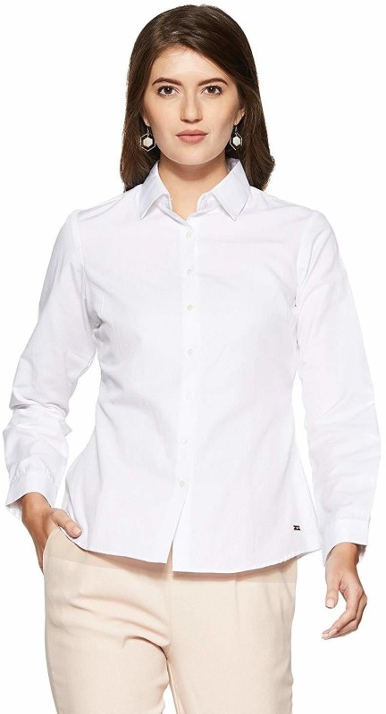 ItkiUtki Women Solid Formal White Shirt