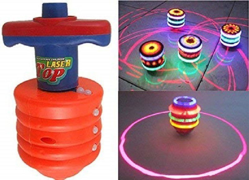 Navkar Laser Spinning Top with LED Lights and Laser(Red)