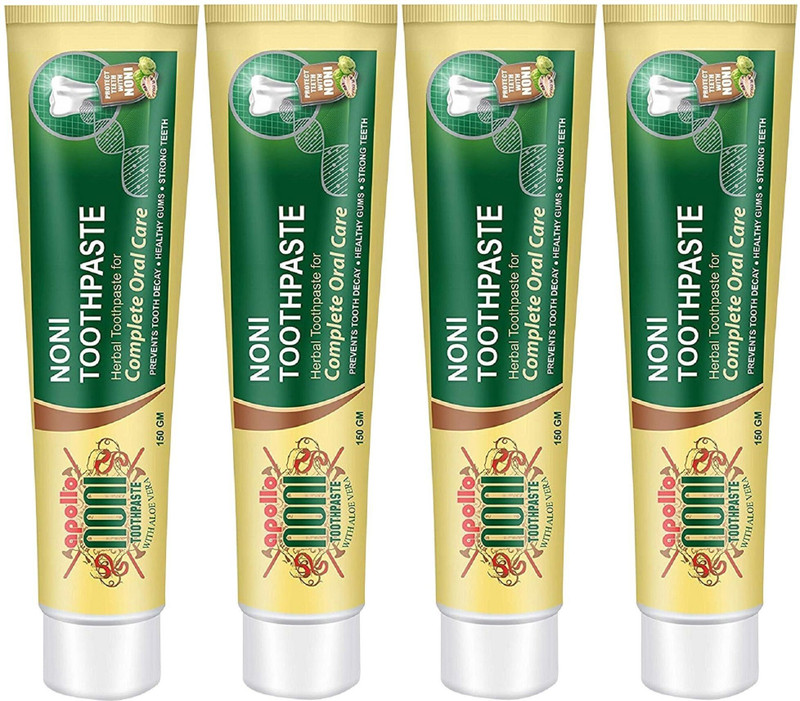 apollo noni With Aloevera Herbal Complete Oral Care Toothpaste(600 g, Pack of 4)