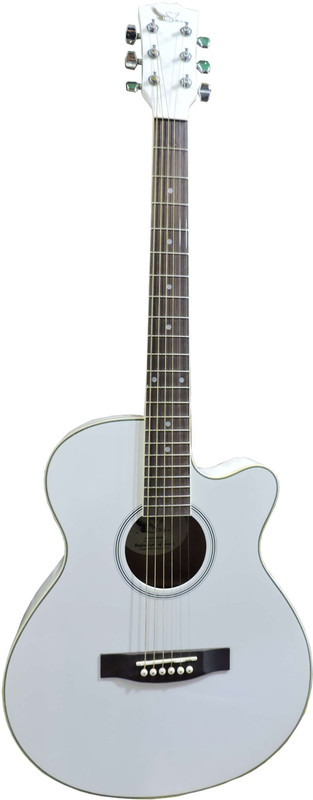 swan7 SW40C Mahogany Acoustic Guitar(White)