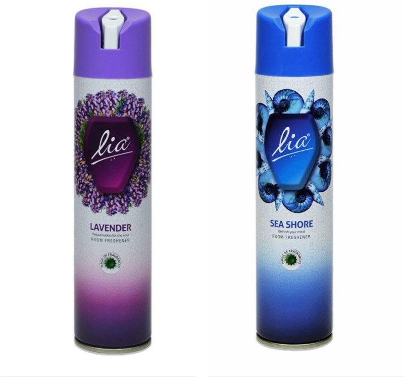 Lia Lavender, Sea Shore Car Freshener Spray Lavender 160 Gms,Sea Shore 160 Gms(2 x 160 g)