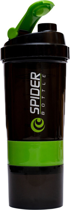 keyona Spider Protein Shaker 500 ml, Leak proof, 500 ml Shaker(Pack of 1, Black)