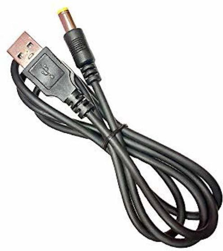 auslese USB-A to 5V Dc Jack Power Adapter Connector Cable 1 m Power Cord(Compatible with Dc Jack Power cable, Black, One Cable)
