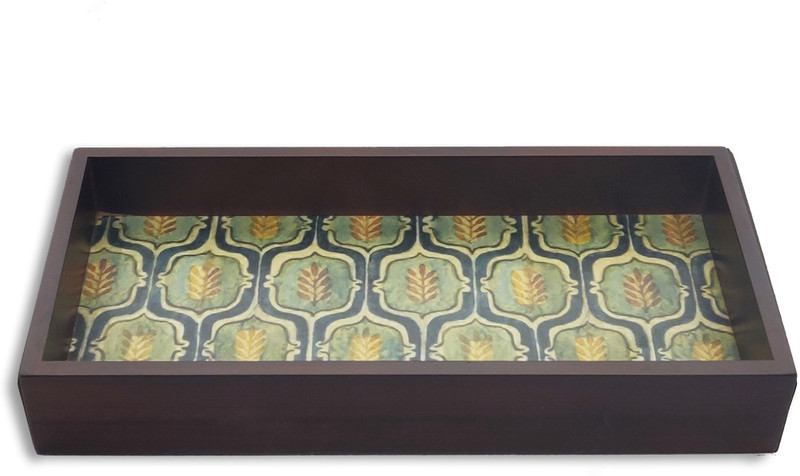 kazuridcor Wood Rectangular Serving Trays with Flat Edges Tray