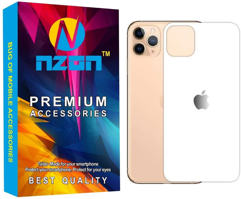 nzon Back Tempered Glass for Compatible for iPhone 11 Pro Max Tempered Glass Back Case Friendly 3D Screen Protector for iPhone11 pro max 6.5 2019 - White(Pack of 1)