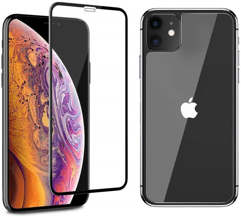 nzon Front and Back Tempered Glass for Compatible for iPhone 11 Pro Front and Back Tempered Glass 9D Case Friendly Edge to Edge Bubble Free Film Screen Protector for iPhone 11 pro 5.8 Inch Pack of 2 - Black(Pack of 2)