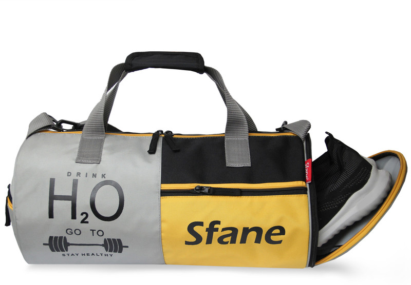 sfane Yellow Separate Shoe Compartment Sports Duffel Gym Bag(Yellow, Kit Bag)