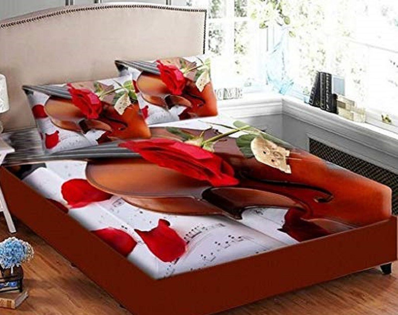 pitit custon 150 TC Velvet Double Printed Bedsheet(Pack of 1, Multicolor)