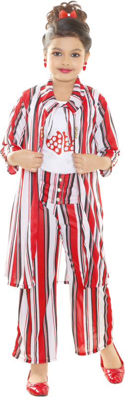 stylokids Girls Party(Festive) Shrug Jumpsuit(Multicolor)
